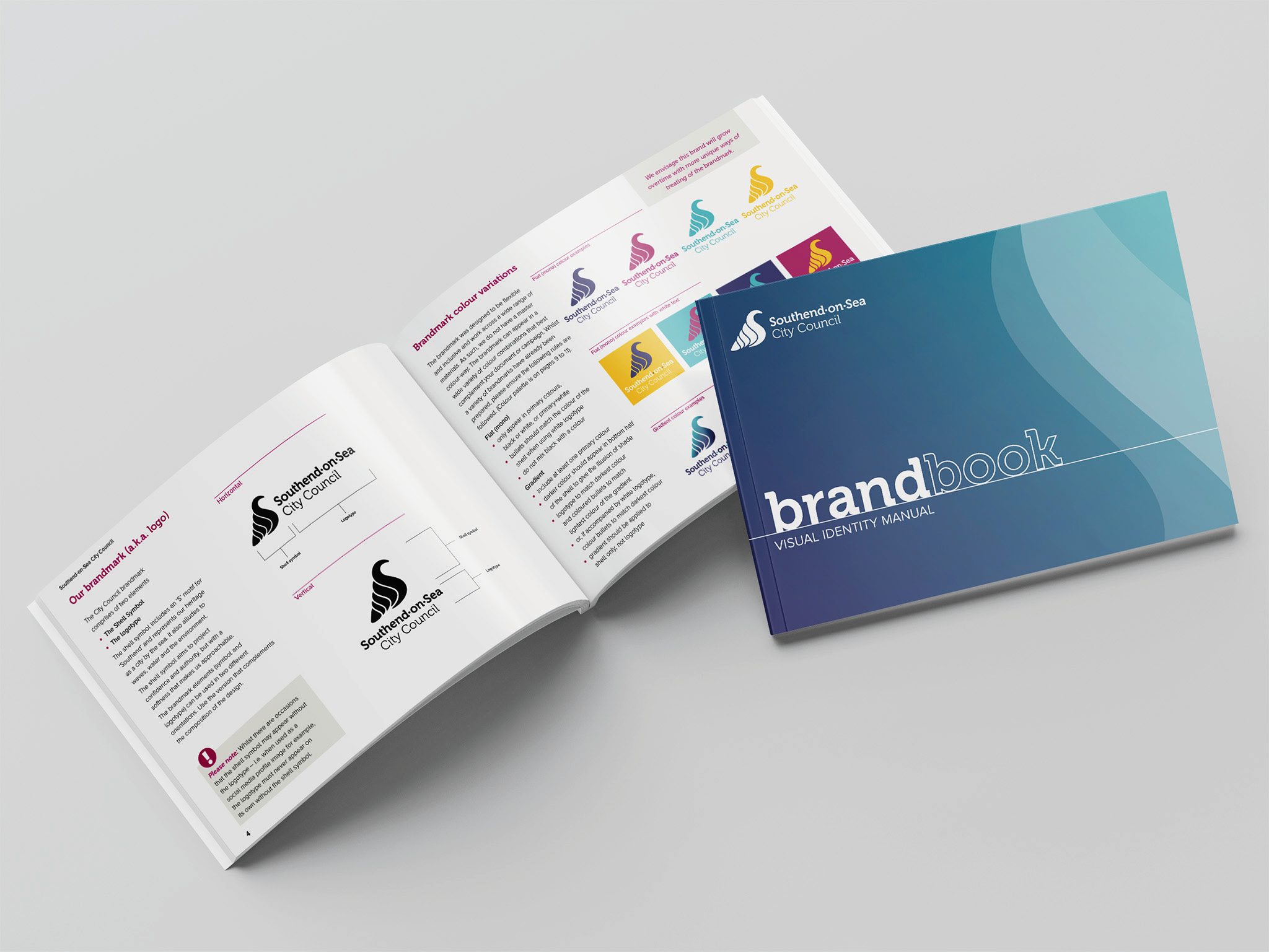 Southend City rebrand – showcasing print services and design for Southend's city rebranding.