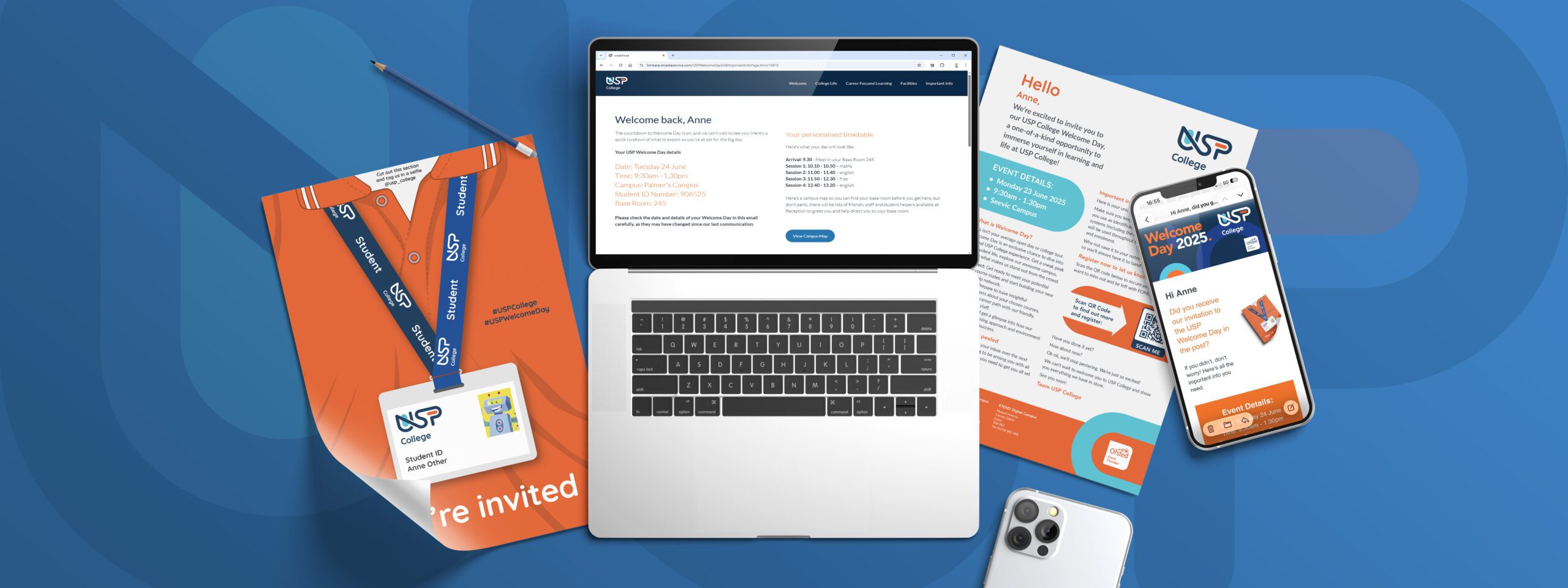 Direct mail campaign for USP College that boosted student engagement and won the SMP Gold Award for Mail Performance 2025